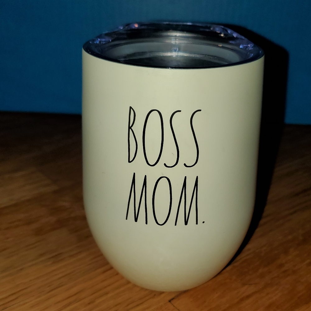 EUC Rae Dunn BOSS MOM wine tumbler